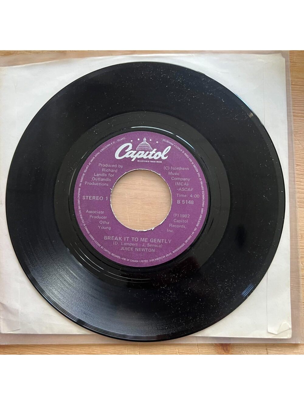 Juice Newton - Break it to me Gently/Adios mi Corazon 45rpm VG+ R19